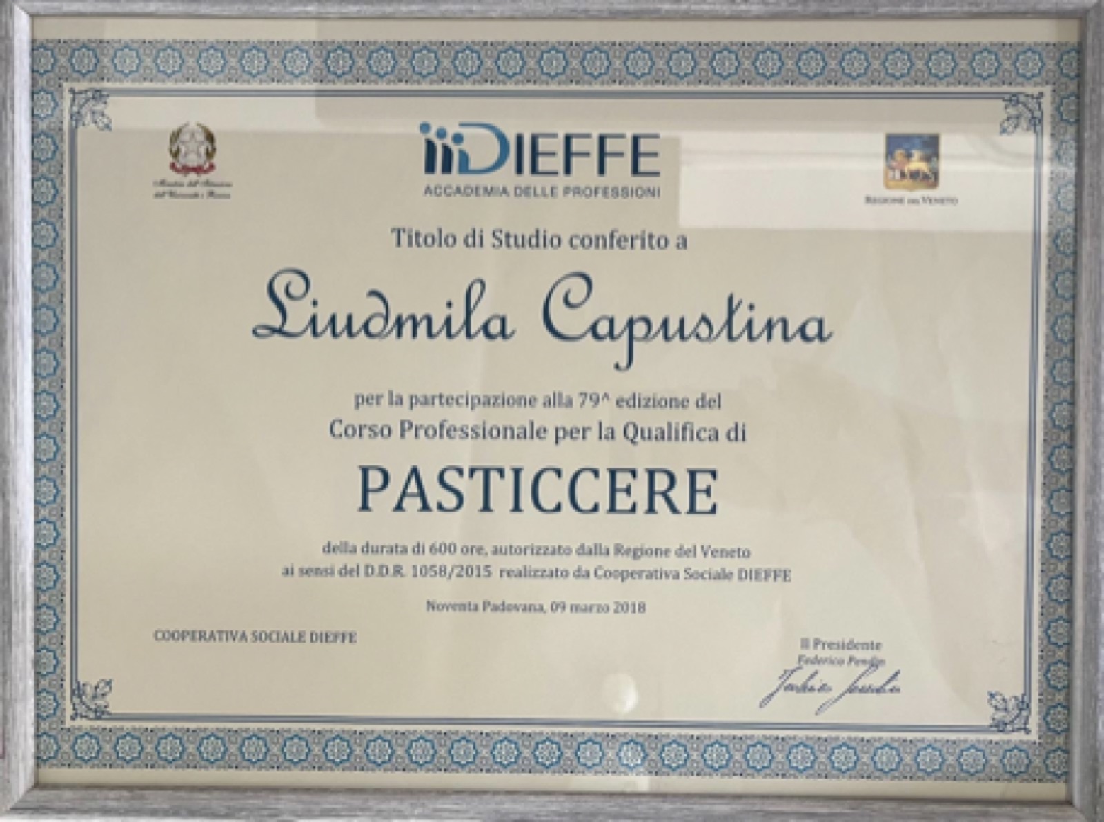 Titolo Di Studio Pasticcere